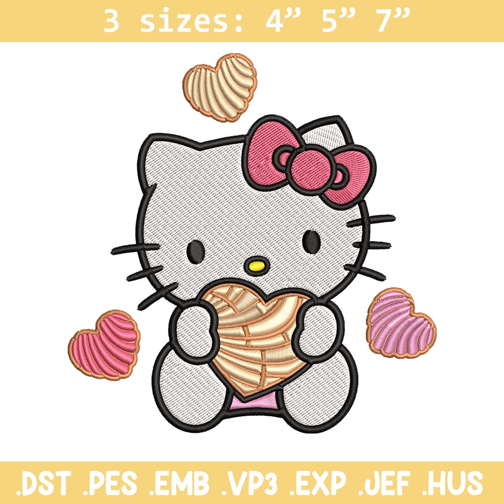 Concha Hello Kitty Embroidery Design, Hello Kitty cartoon Embroidery, Embroidery File, Cartoon shirt, Digital download..jpg