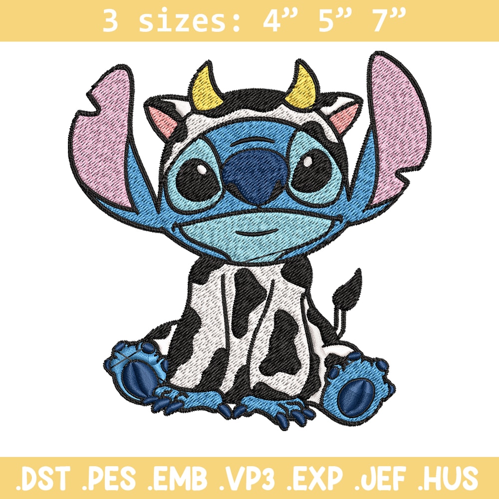 Cow Stitch Embroidery design, Cow Stitch Embroidery, cartoon design, Embroidery File, cartoon shirt, Digital download..jpg