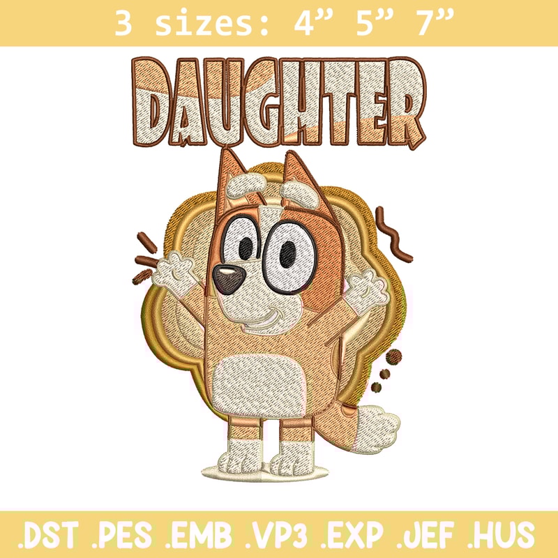 Daughter bluey Embroidery, Bluey Embroidery, cartoon Embroidery, cartoon shirt, Embroidery File, Instant download..jpg