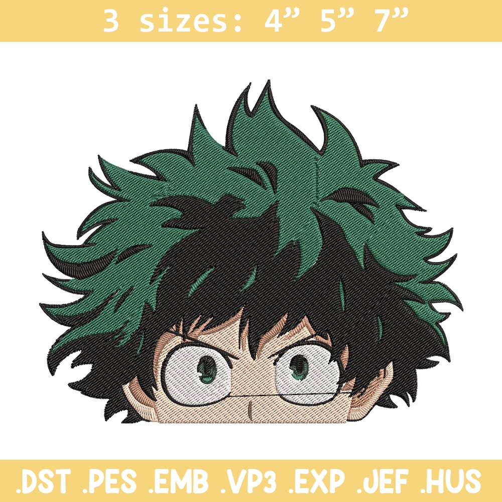 Deku face Embroidery Design, Mha Embroidery, Embroidery File, Anime Embroidery, Anime shirt, Digital download.jpg