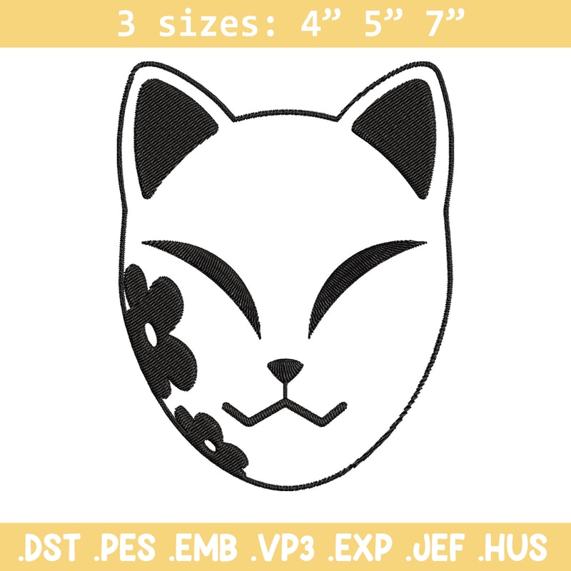 Demon Slayer mask Embroidery Design, Demon slayer Embroidery, Embroidery File, Anime Embroidery, Digital download.jpg