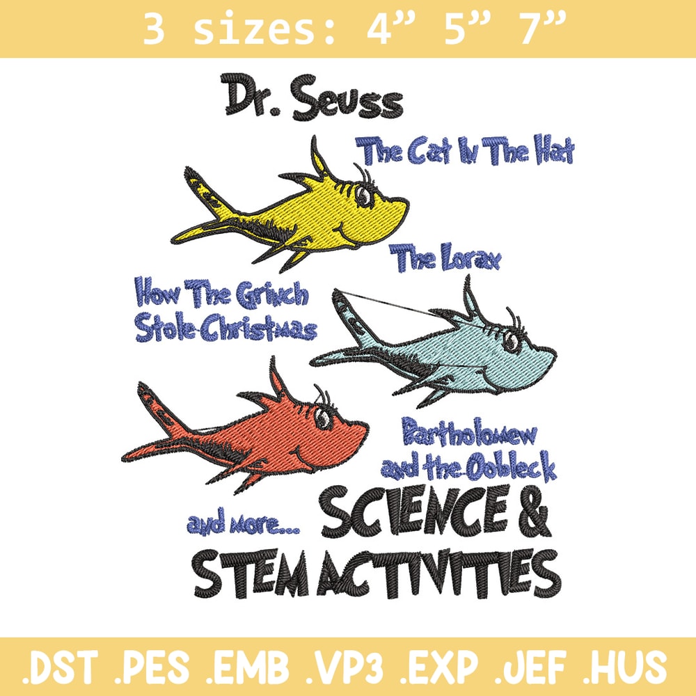 Dr Seuss Stem Activities Embroidery Design, Dr Seuss Embroidery, Embroidery File, Embroidery design, Digital download..jpg