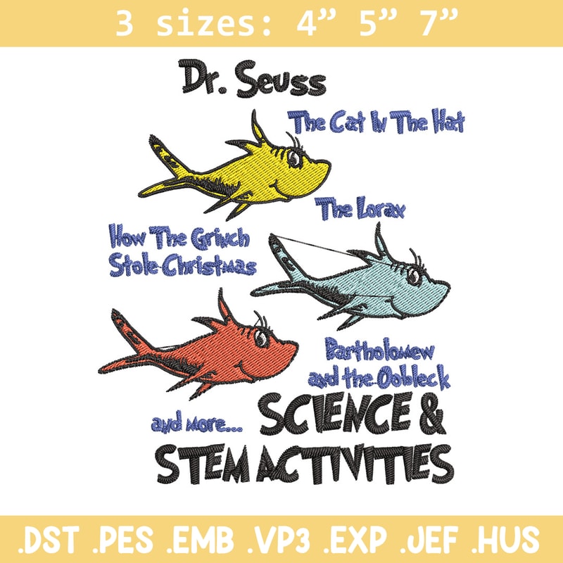 Dr Seuss Stem Activities Embroidery Design, Dr Seuss Embroidery, Embroidery File, Embroidery design, Digital download..jpg