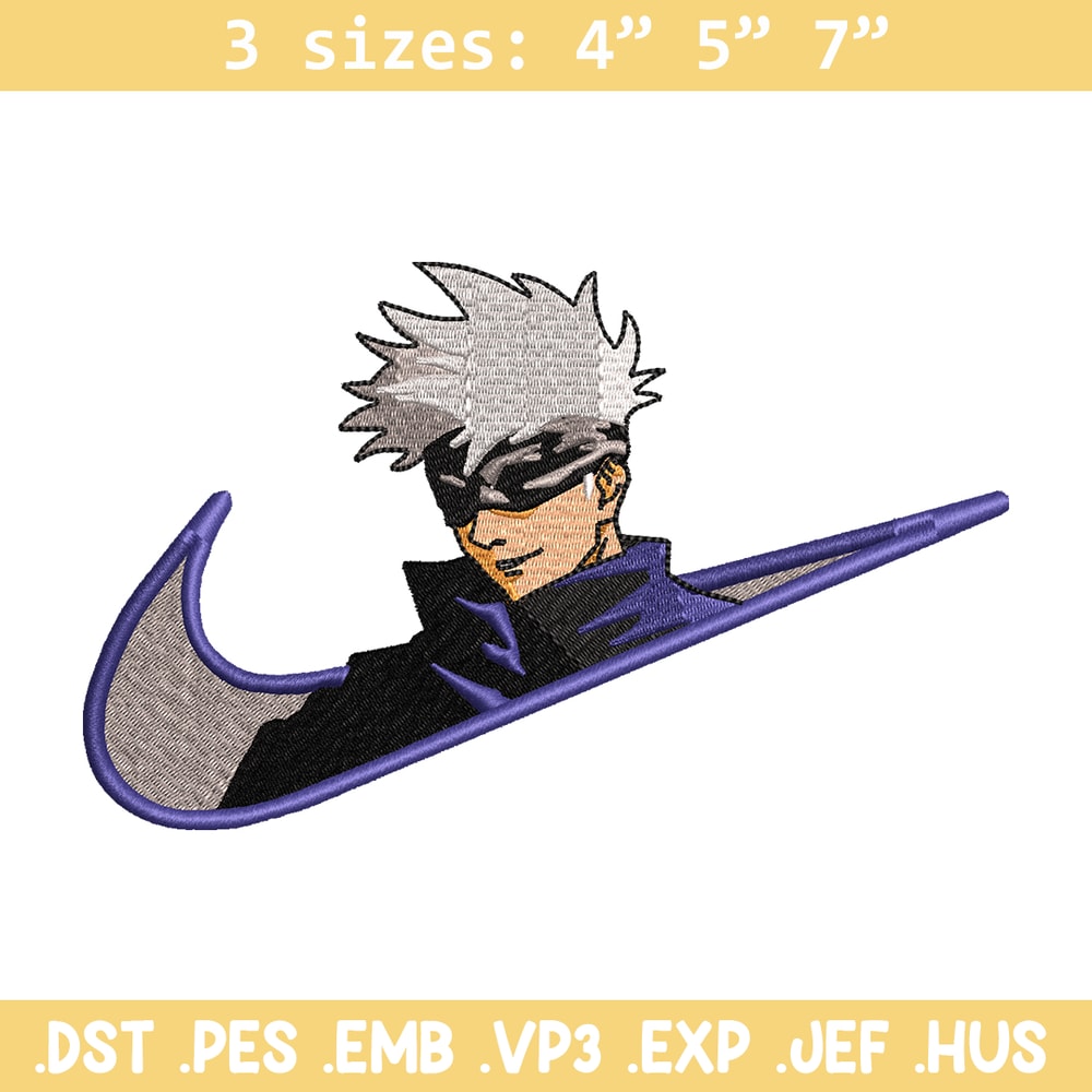 Gojo Satoru Nike embroidery design, Jujutsu Kaisen embroidery, nike design, anime design, anime shirt, Digital download.jpg
