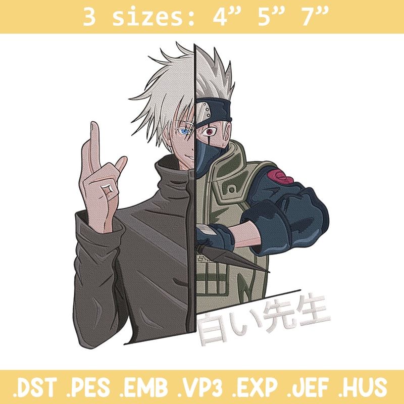 Gojo x kakashi Embroidery Design, Naruto Embroidery, Embroidery File, Anime Embroidery, Anime shirt, Digital download.jpg