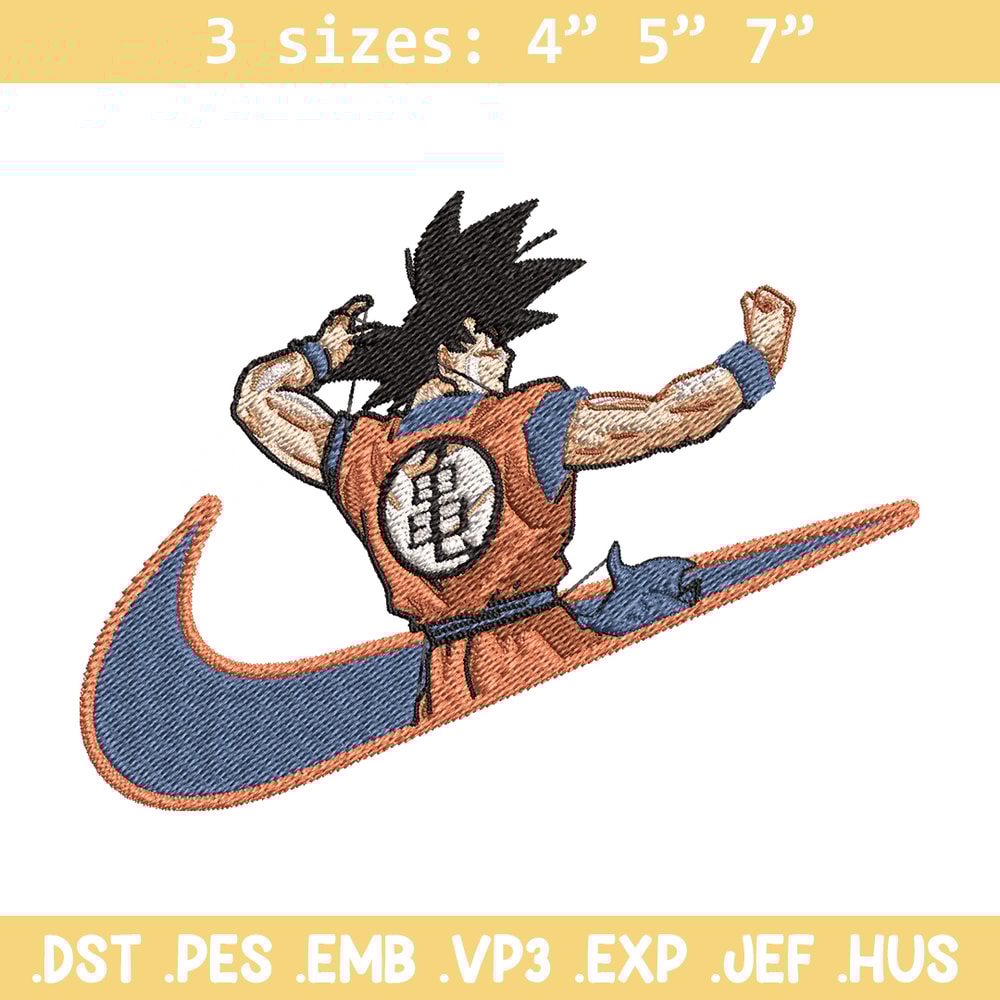 Goku Nike embroidery design, Dragon ball embroidery, Nike design, anime design, anime shirt, Digital download.jpg