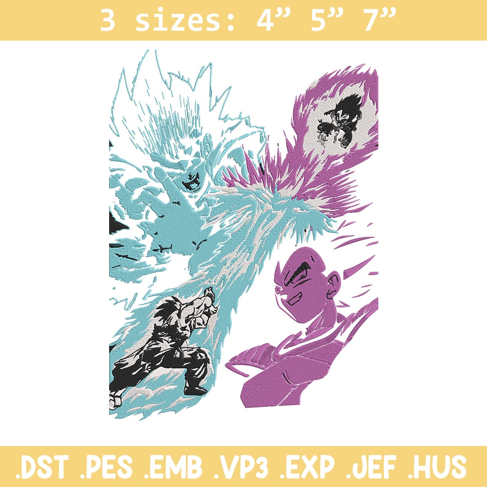 Goku vs Vegeta Embroidery Design, Dragonball Embroidery, Embroidery File, Anime Embroidery, Anime shirt,Digital download.jpg