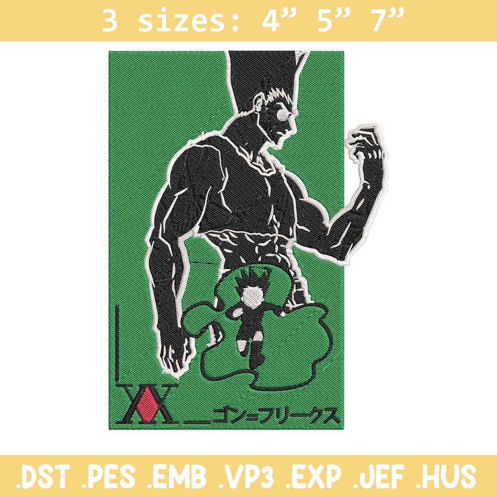 Gon poster Embroidery Design, Hunter x hunter Embroidery,Embroidery File, Anime Embroidery, Anime shirt,Digital download.jpg
