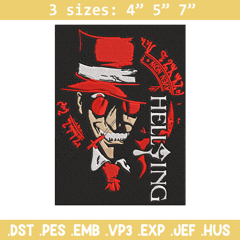Alucard Poster Embroidery Design, Hellsing Embroidery, Embroidery File, Anime Embroidery, Anime shirt, Digital download.jpg