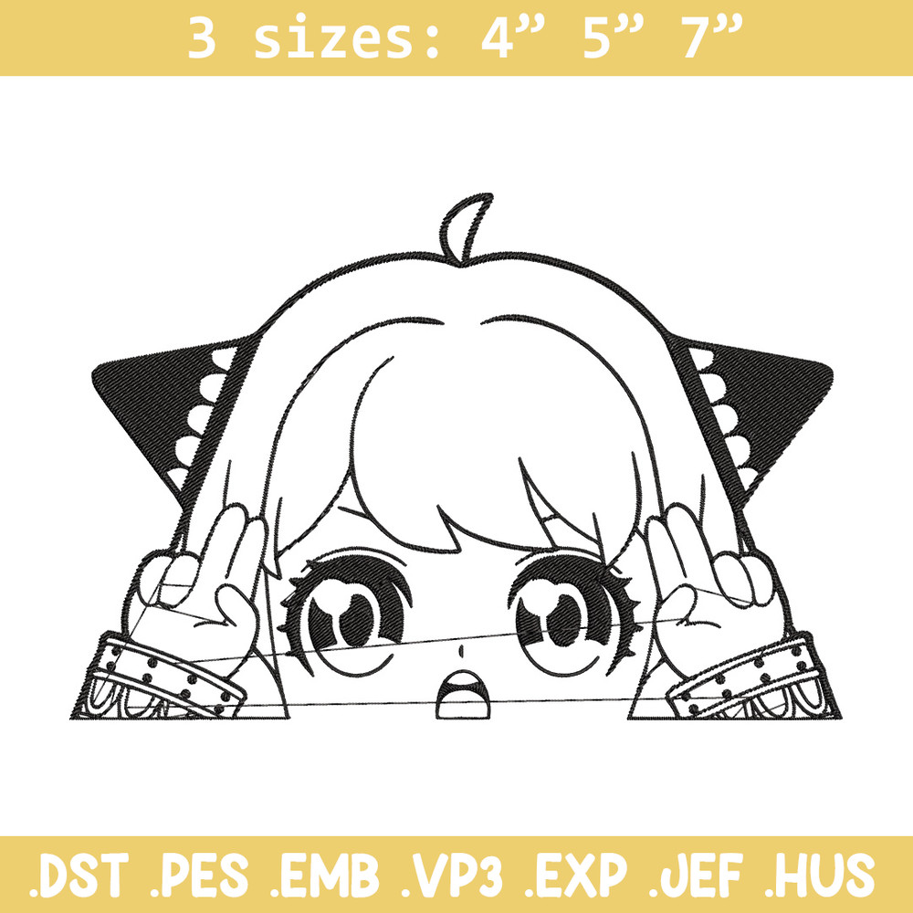 Anya cute Embroidery Design, Spy x family Embroidery, Embroidery File, Anime Embroidery, Anime shirt, Digital download.jpg