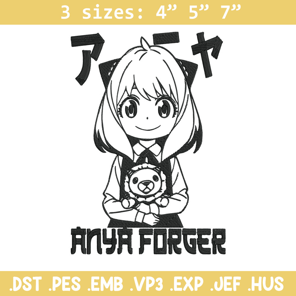 Anya forger Embroidery Design, Spy x family Embroidery, Embroidery File, Anime Embroidery, Digital download.jpg