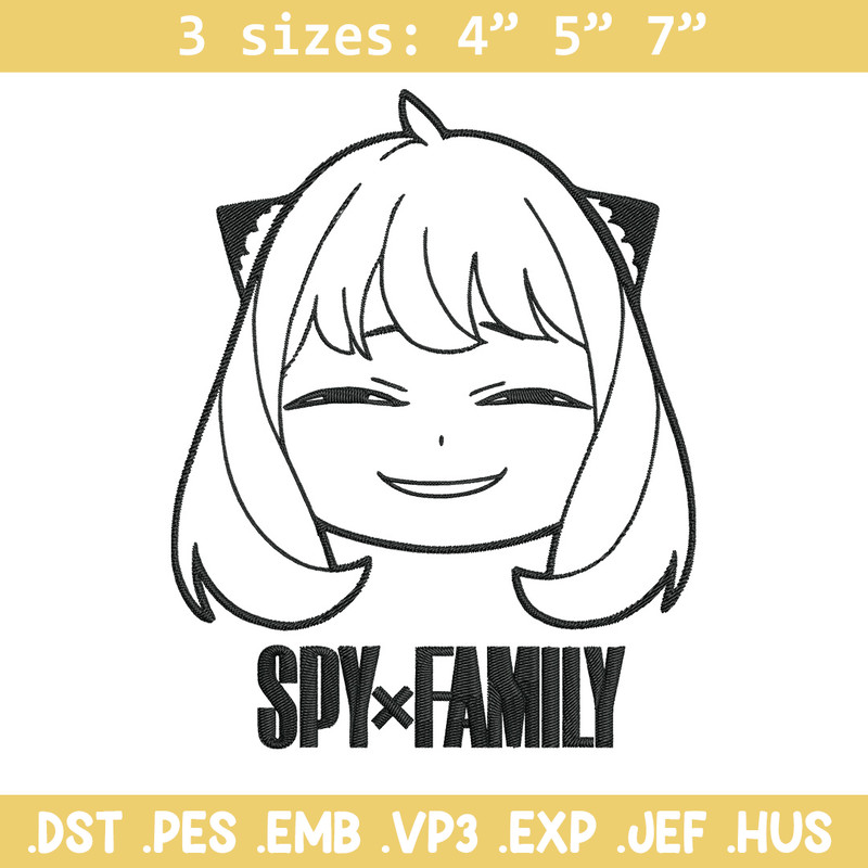 Anya smile Embroidery Design, Spy x family Embroidery, Embroidery File, Anime Embroidery, Anime shirt,Digital download.jpg