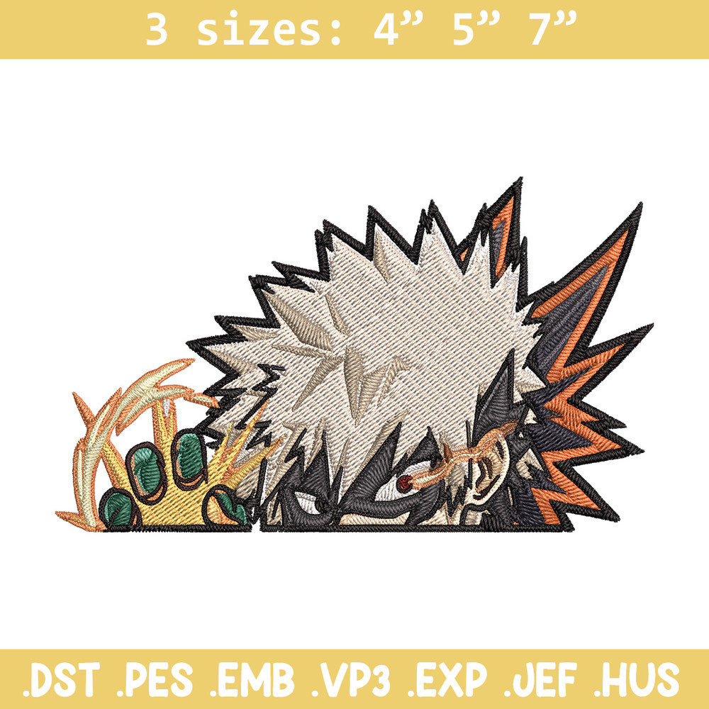 Bakugo Peeker Embroidery Design, Mha Embroidery, Embroidery File, Anime Embroidery, Anime shirt, Digital download..jpg