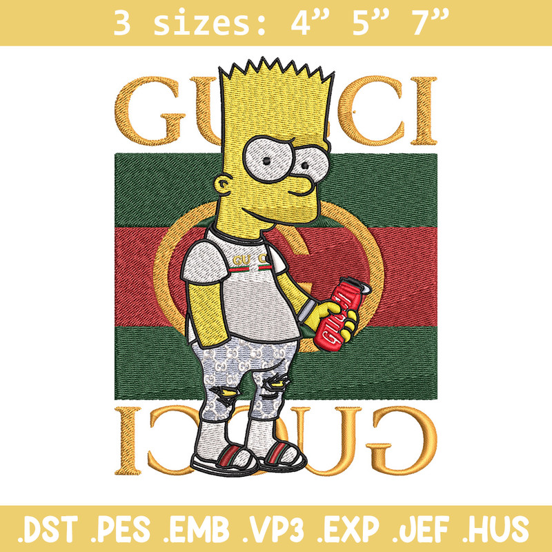 Bart gucci Embroidery Design, Gucci Embroidery, Embroidery File, Logo shirt, Sport Embroidery, Digital download.jpg
