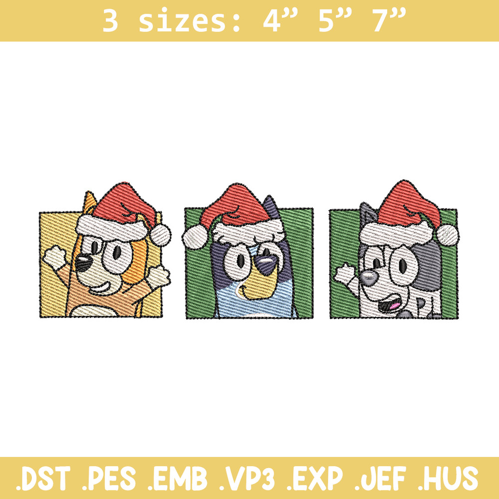 Bluey poster embroidery design, Bluey embroidery, Chrismas design, Embroidery file, Embroidery shirt,Digital download.jpg