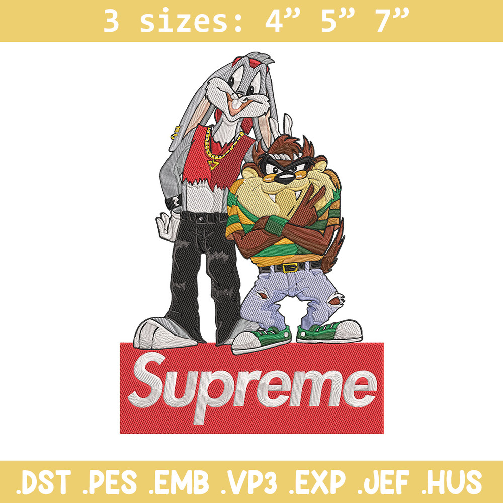 Bunny Taz Embroidery Design, Bunny Taz Embroidery, Embroidery File, Anime Embroidery, Supreme shirt, Digital download.jpg