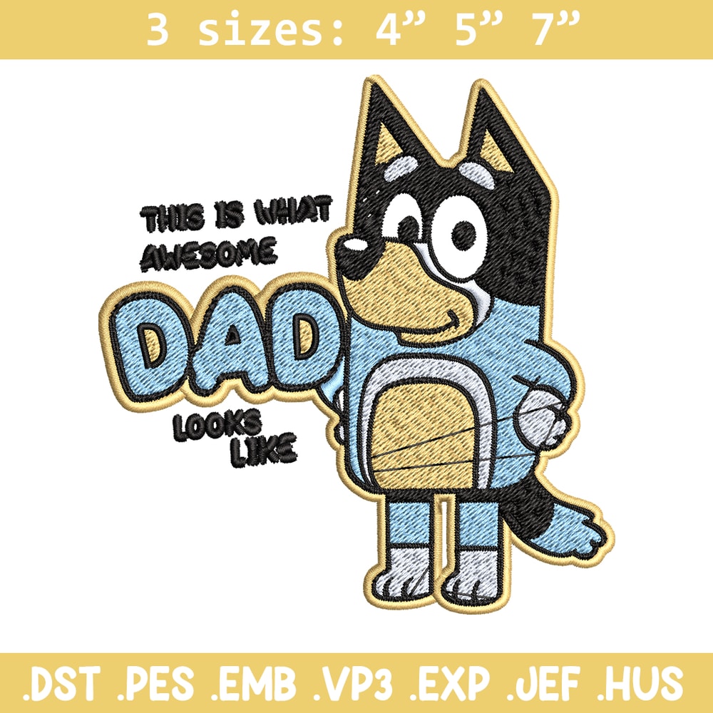 Dad bluey Embroidery, bluey Embroidery, Embroidery File, cartoon shirt, cartoon design, logo shirt, Digital download..jpg
