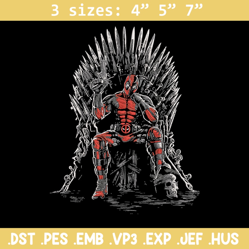 Deadpool king Embroidery Design, Deadpool Embroidery, Embroidery File, Anime Embroidery, Anime shirt, Digital download.jpg