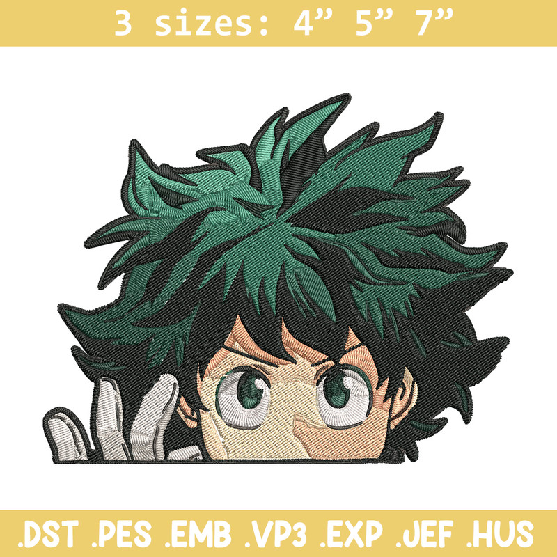 Deku Peek Embroidery Design, Mha Embroidery, Embroidery File, Anime Embroidery, Anime shirt, Digital download.jpg