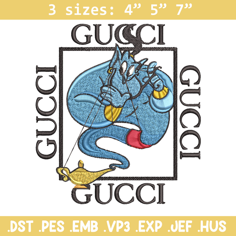 Genie gucci Embroidery design, Genie gucci Embroidery, cartoon design, Embroidery File, gucci logo, Instant download..jpg