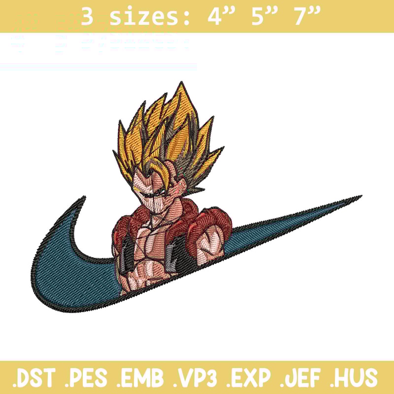 Gogeta x nike Embroidery Design, Dragonball Embroidery, Embroidery File, Nike Embroidery, Anime shirt, Digital download.jpg