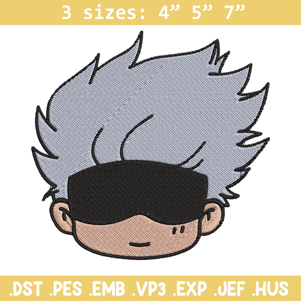 Gojo chibi Embroidery Design, Jujutsu Embroidery, Embroidery File, Anime Embroidery, Anime shirt, Digital download.jpg