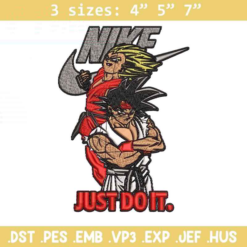 Goku and Vegeta Nike Embroidery design, Dragon ball Embroidery, Nike design, Embroidery file, Instant download..jpg