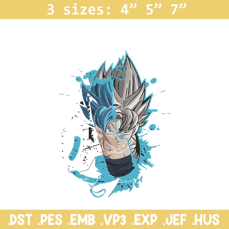 Goku face Embroidery Design, Dragonball Embroidery, Embroidery File, Anime Embroidery, Anime shirt, Digital download.jpg