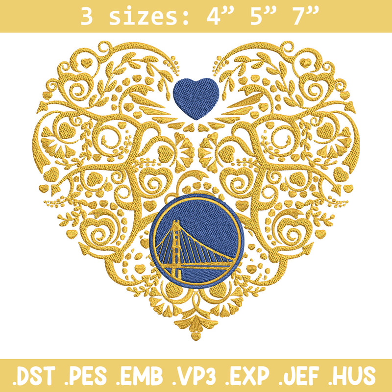 Golden State Warriors heart embroidery design, NBA embroidery,Sport embroidery, Embroidery design,Logo sport embroidery.jpg