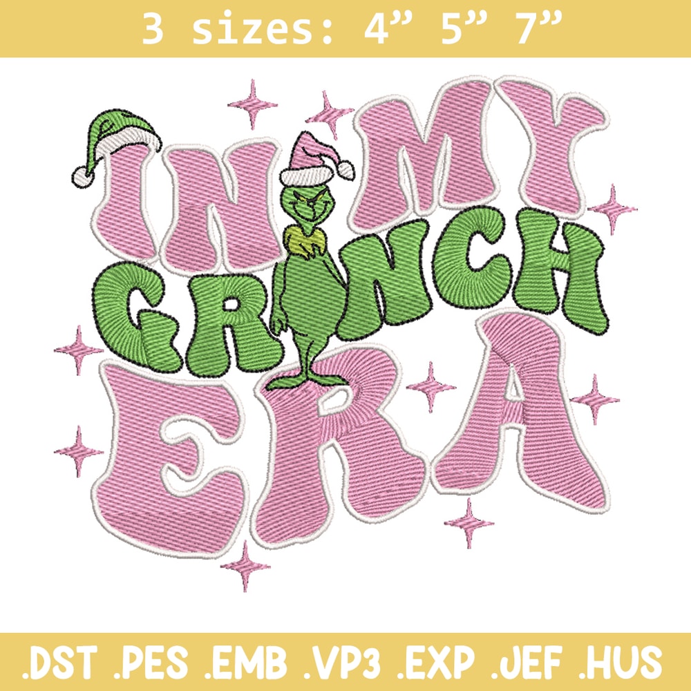 Grinch era embroidery design, Grinch embroidery, Chrismas design, Embroidery shirt, Embroidery file, Digital download..jpg