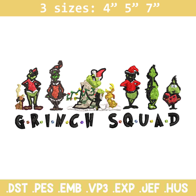 Grinch squad christmas Embroidery design, Grinch Christmas Embroidery, Grinch design, Embroidery File, Digital download.jpg