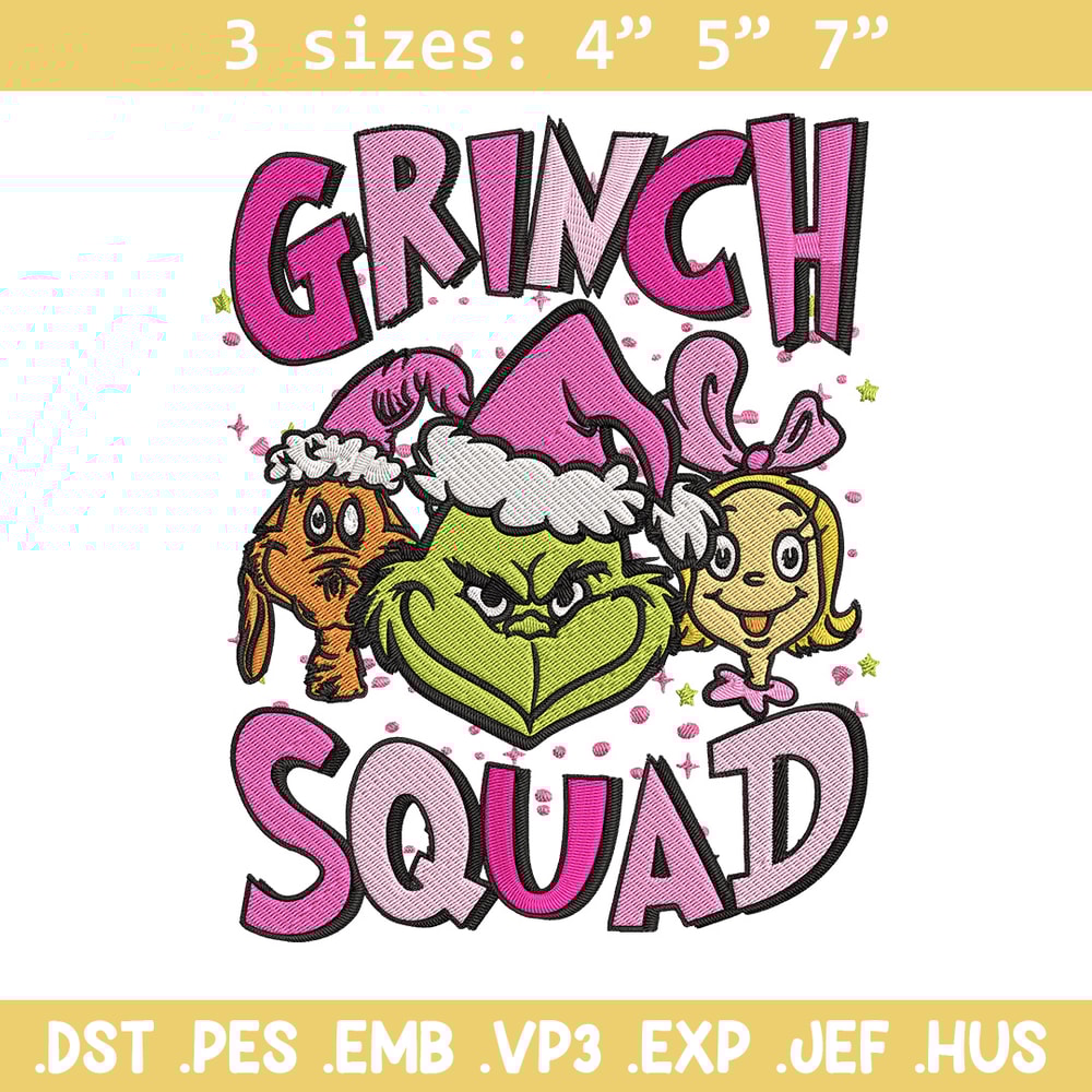 Grinch squad Embroidery Design, Grinch Embroidery, Embroidery File, Chrismas Embroidery, Anime shirt, Digital download.jpg