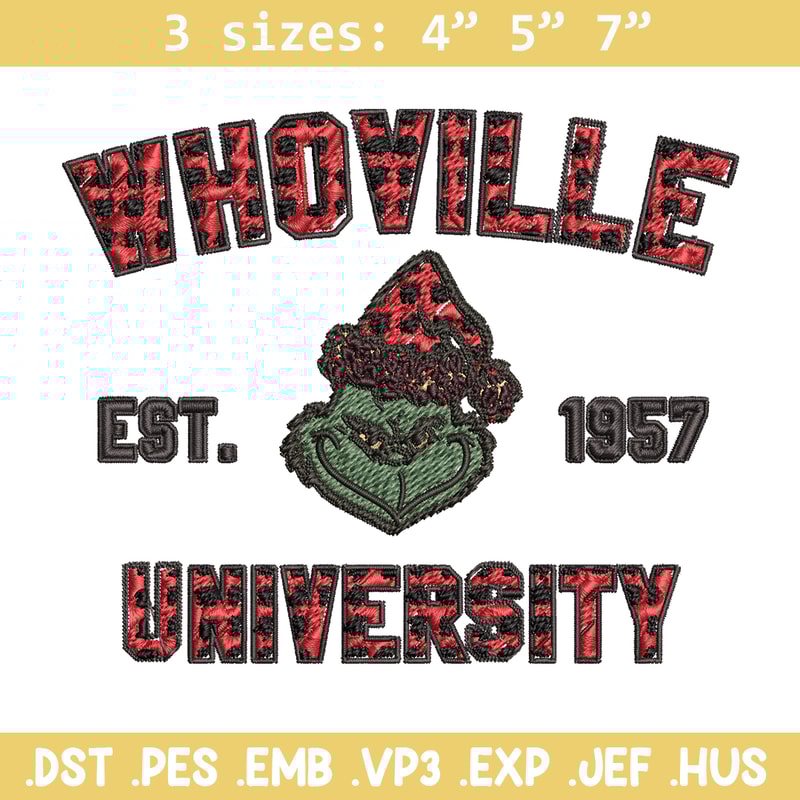 Grinch Whoville University Christmas Embroidery design, Grinch Christmas Embroidery, Grinch design, Digital download..jpg