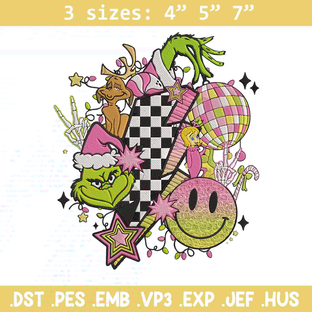 Grinch x smile icon Embroidery Design,Grinch Embroidery,Embroidery File,Chrismas Embroidery,Anime shirt,Digital download.jpg