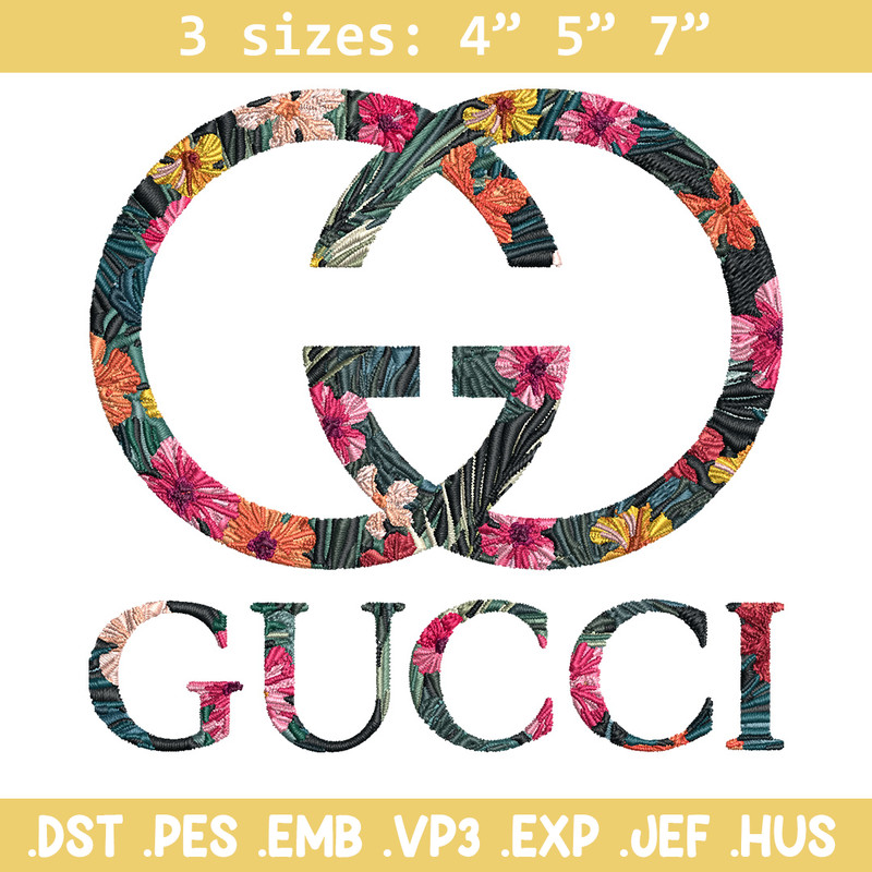 Gucci flower Embroidery Design, Gucci Embroidery, Brand Embroidery, Logo shirt, Embroidery File, Digital download.jpg
