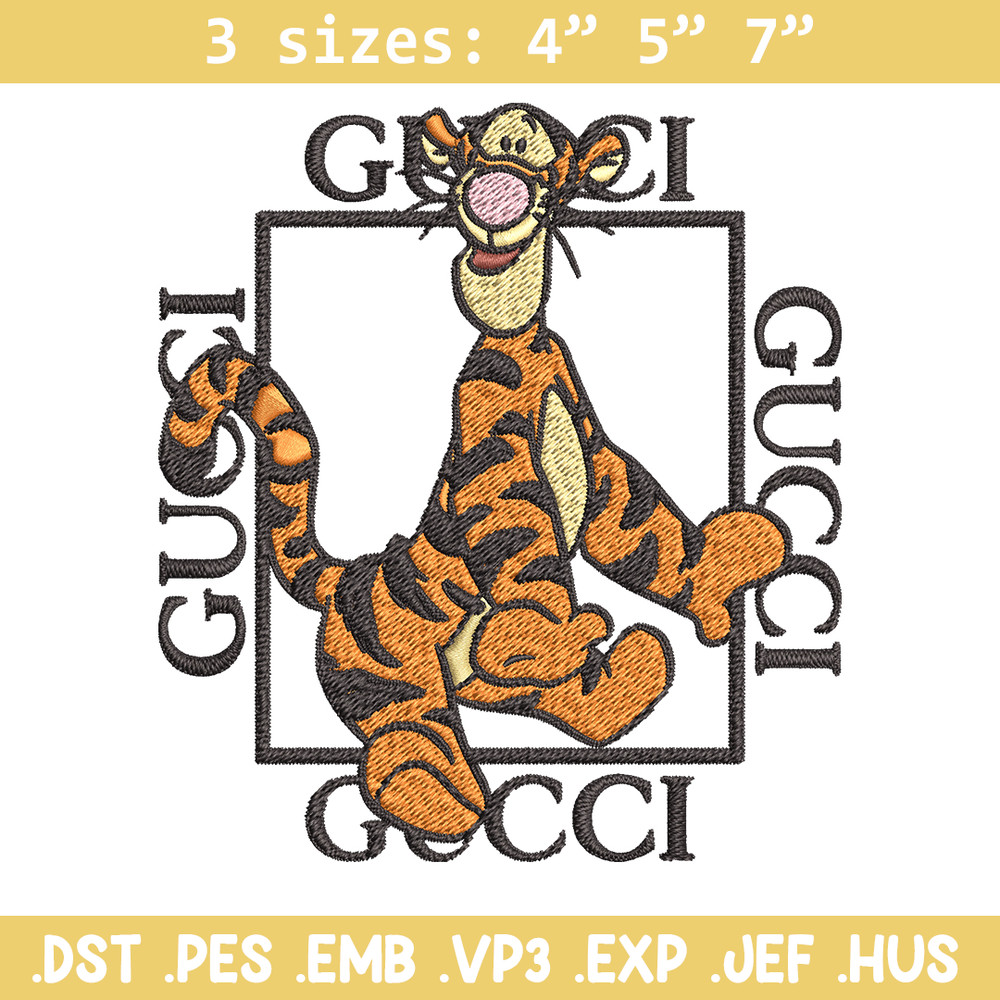 Gucci Tiger Embroidery design, winnie the pooh cartoon Embroidery, cartoon design, Embroidery File, Instant download..jpg