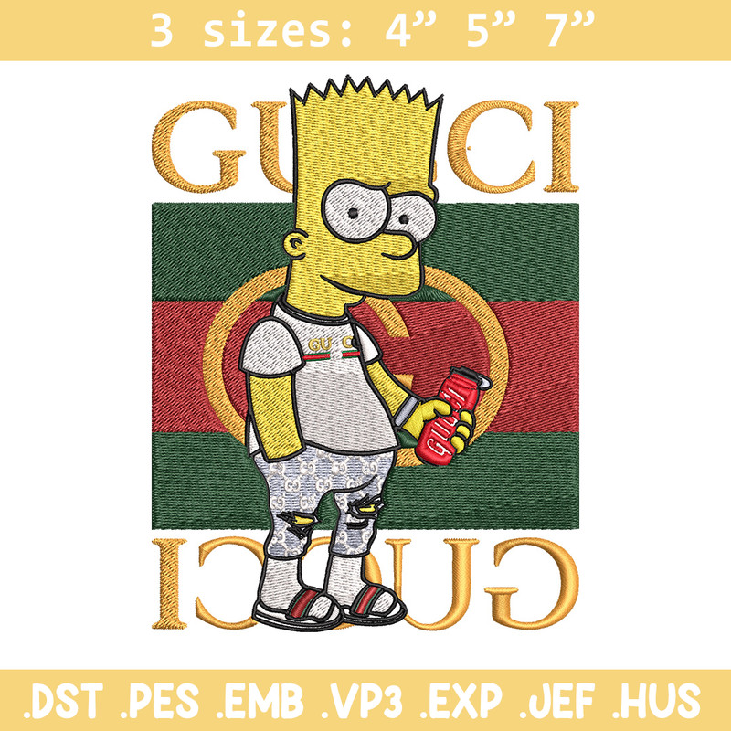 Bart gucci Embroidery Design, Gucci Embroidery, Embroidery File, Logo shirt, Sport Embroidery, Digital download.jpg