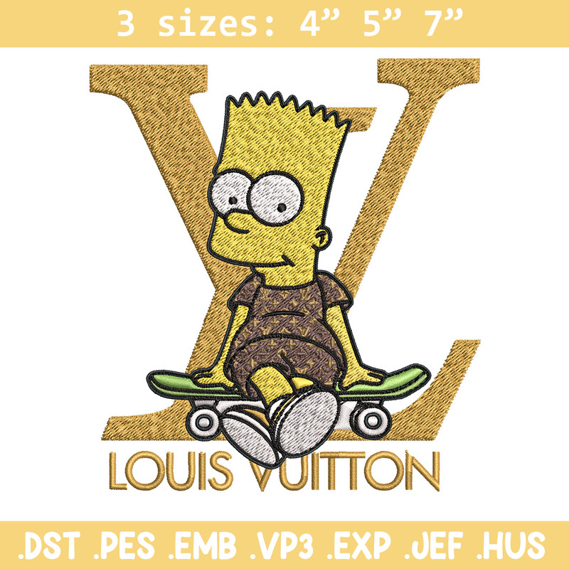 Bart simpson lv Embroidery Design, LV Embroidery, Embroidery File, Logo shirt, Sport Embroidery, Digital download.jpg
