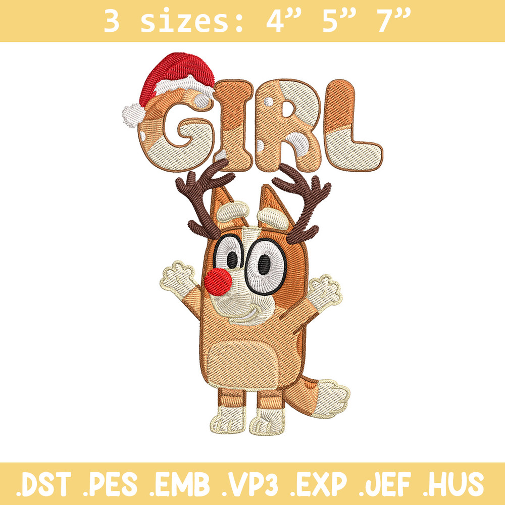 Bingo girl Embroidery Design, Bluey Embroidery, Embroidery File, Chrismas Embroidery, Anime shirt, Digital download.jpg