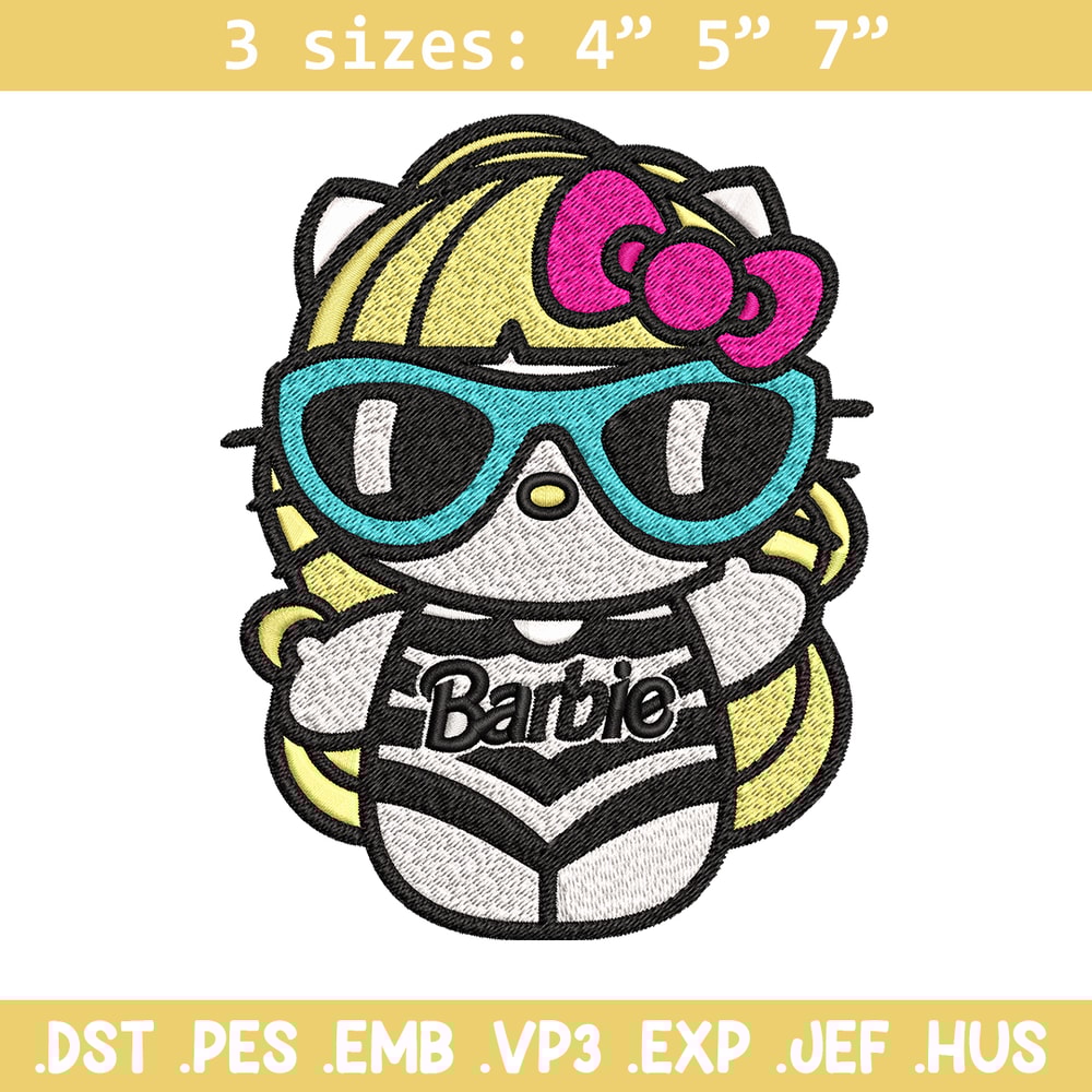 Hello Kitty Barbie Embroidery design, Hello Kitty Barbie Embroidery, logo design, Embroidery File, Digital download..jpg