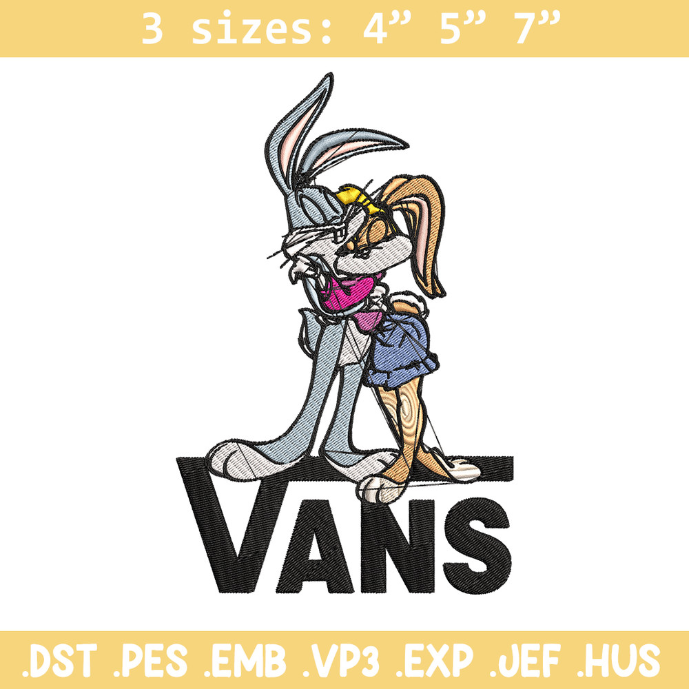Bugs and Lola Bunny Vans Embroidery design, cartoon Embroidery, cartoon design, Embroidery File, Digital download..jpg