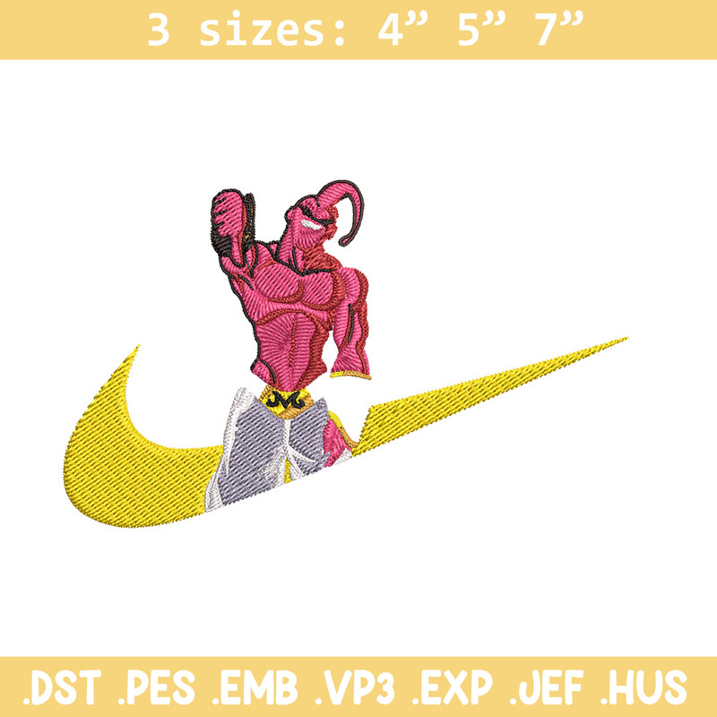 Buu x nike Embroidery Design, Dragonball Embroidery, Embroidery File, Nike Embroidery, Anime shirt, Digital download.jpg