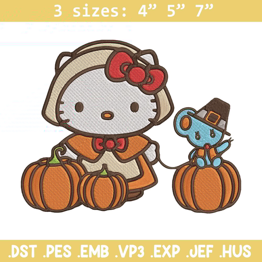 Hello kitty pumpkin Embroidery Design, Hello kitty Embroidery, Embroidery File, Anime Embroidery, Digital download.jpg