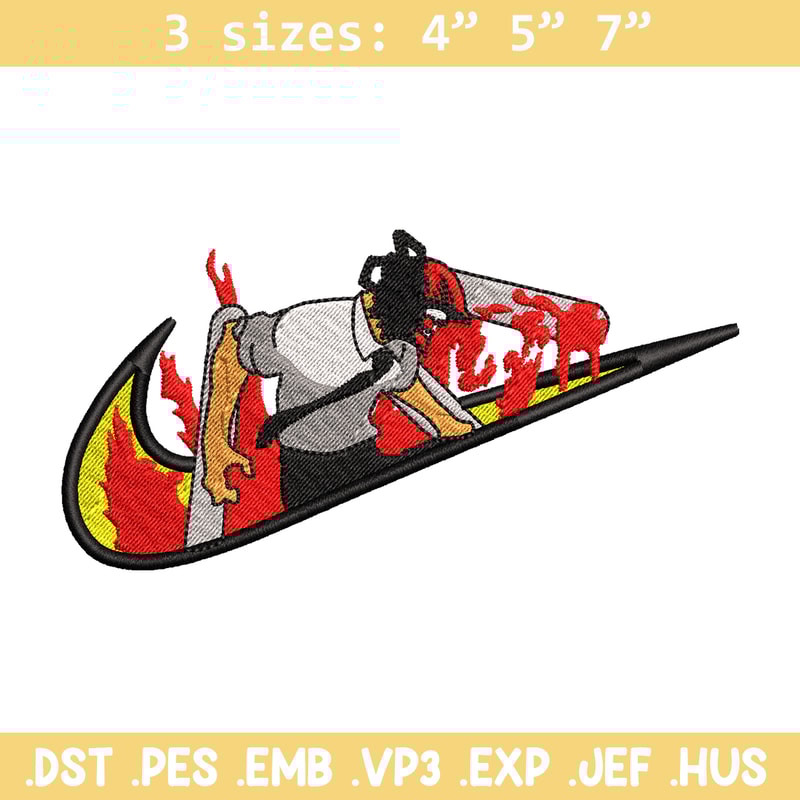 Chainsaw man Nike embroidery design, Chainsaw man embroidery, Nike design, anime design, anime shirt, Digital download.jpg