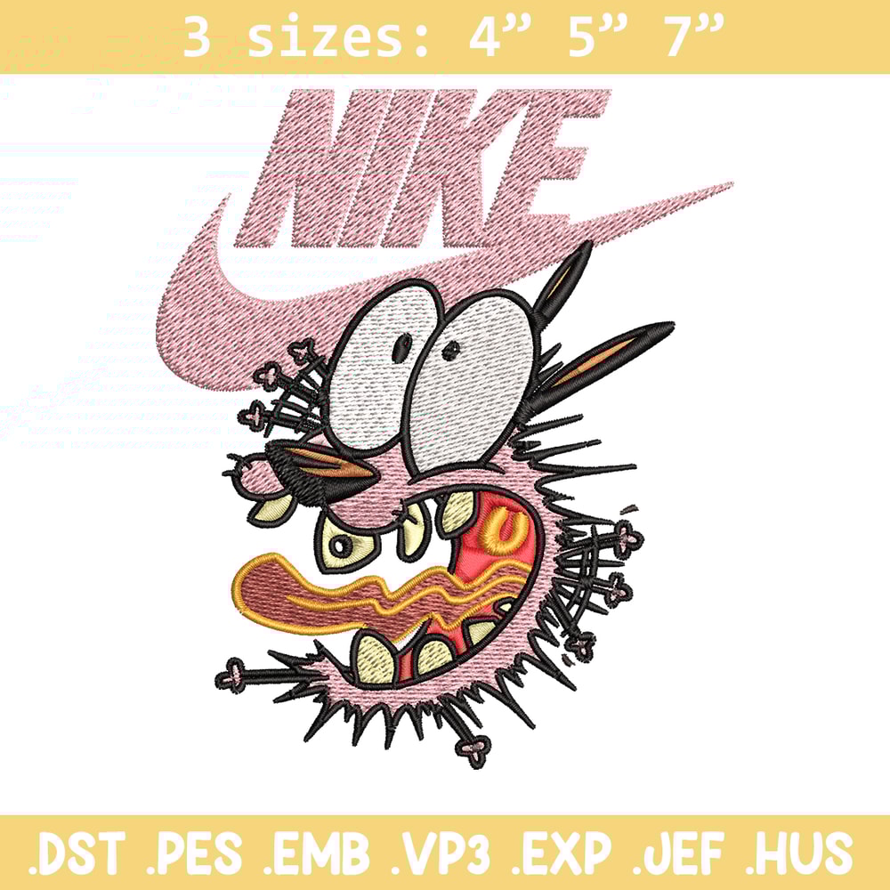 Courage dog Embroidery design, Courage dog Embroidery, Nike design, Embroidery file, cartoon logo. Instant download..jpg
