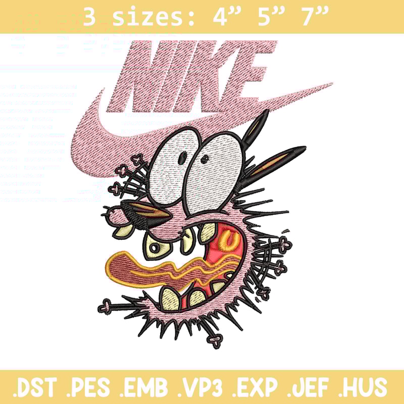 Courage dog Embroidery design, Courage dog Embroidery, Nike design, Embroidery file, cartoon logo. Instant download..jpg