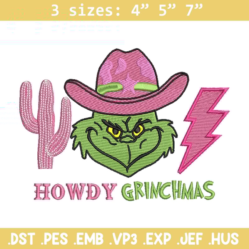 Howdy grinch embroidery design, Grinch embroidery, Chrismas design,Embroidery shirt, Embroidery file, Digital download.jpg