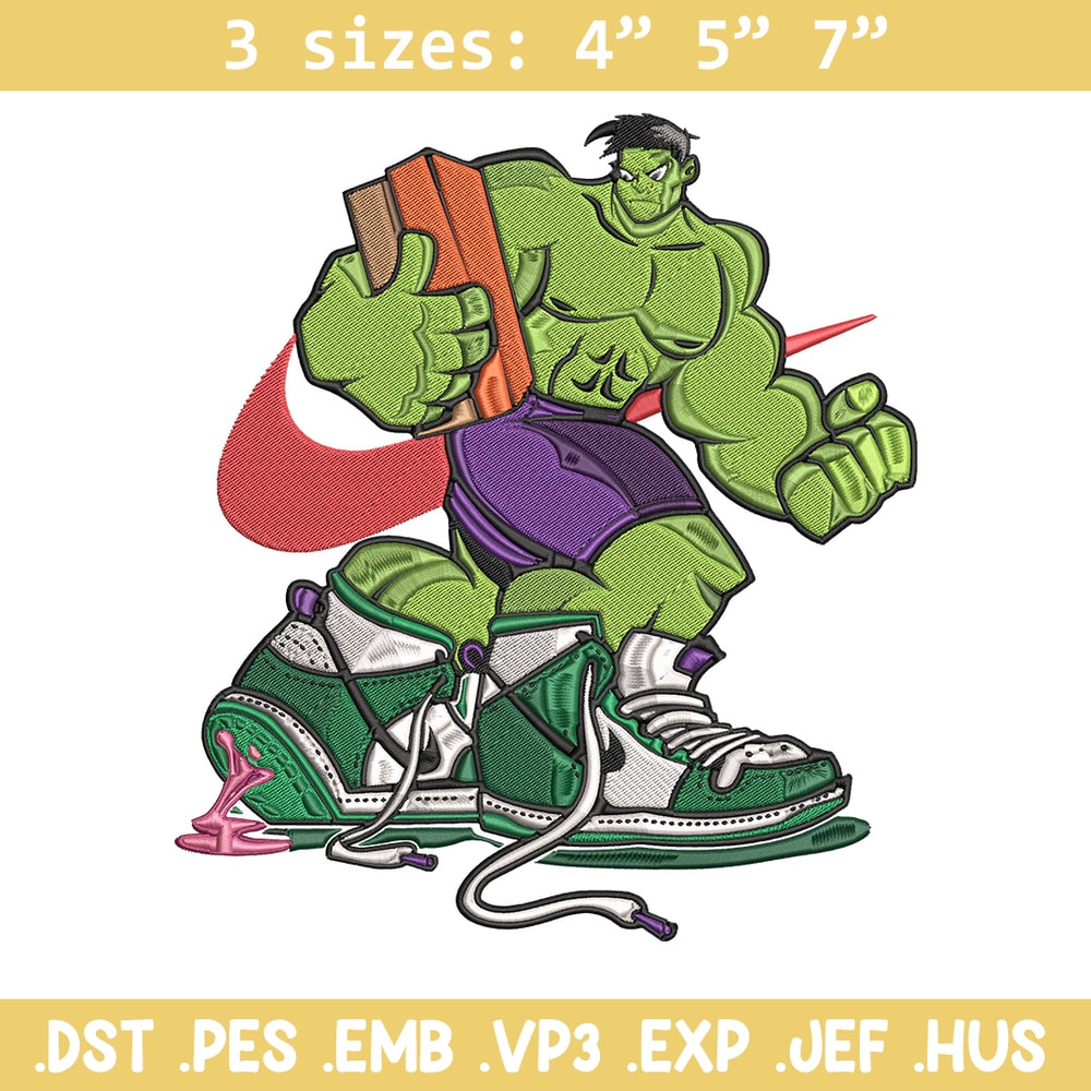 Hulk x nike Embroidery Design, Marvel Embroidery, Embroidery File, Nike Embroidery, Anime shirt, Digital download.jpg