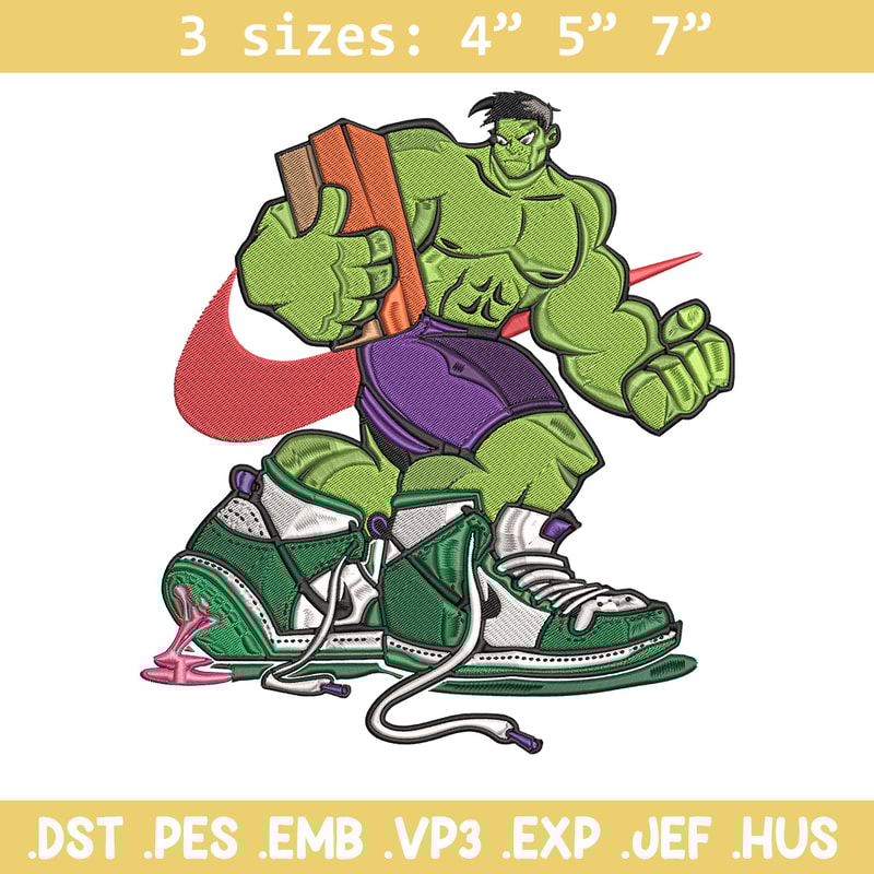 Hulk x nike Embroidery Design, Marvel Embroidery, Embroidery File, Nike Embroidery, Anime shirt, Digital download.jpg