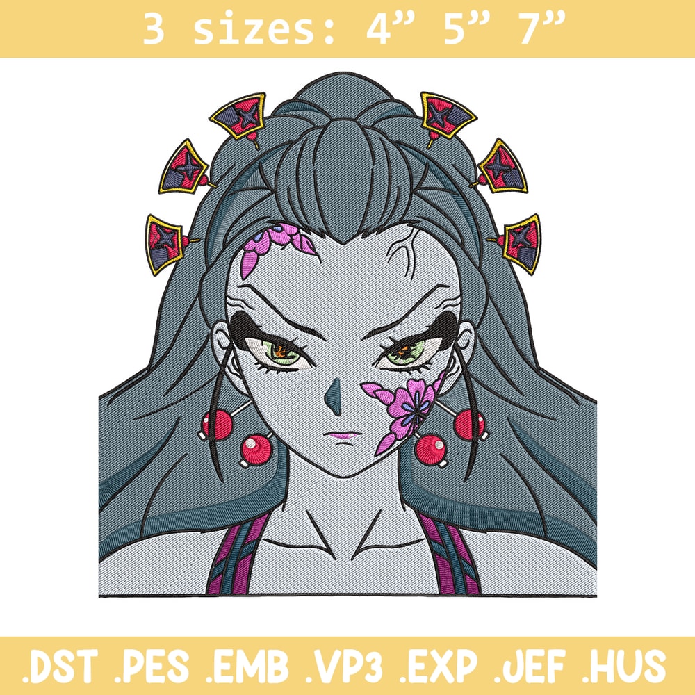 Daki face Embroidery Design, Demon slayer Embroidery, Embroidery File, Anime Embroidery, Anime shirt, Digital download.jpg